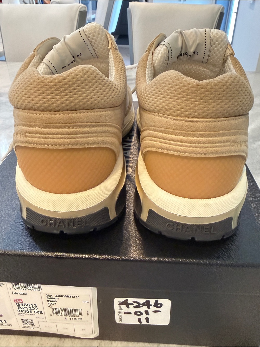 NIB Chanel Sneakers G45077 Beige/suede 41 - Picture 5 of 11